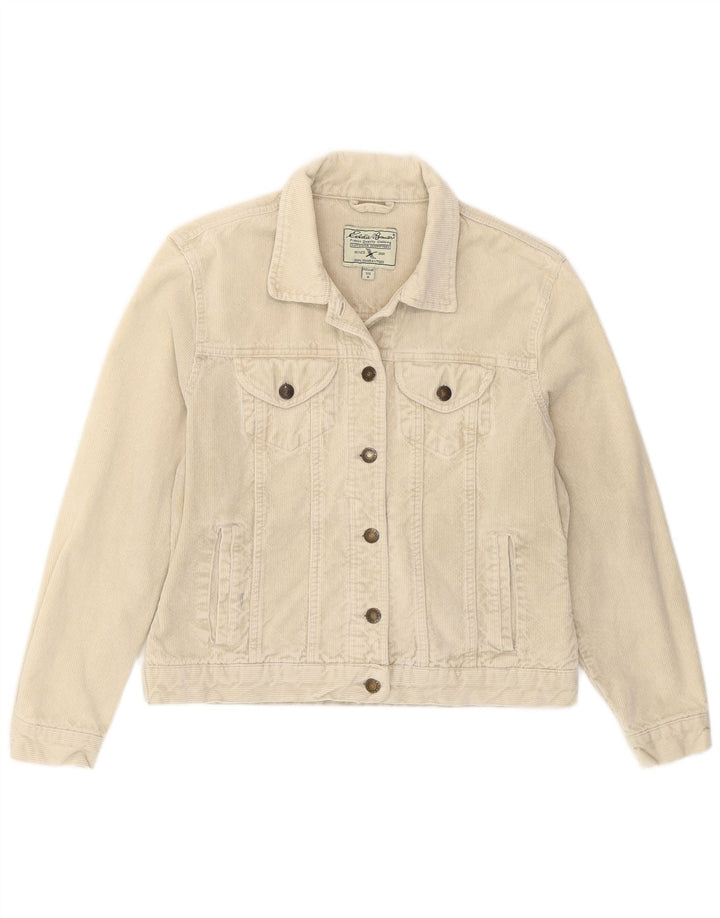 Eddie Bauer Womens Corduroy Jacket UK 12 Medium Beige Cotton