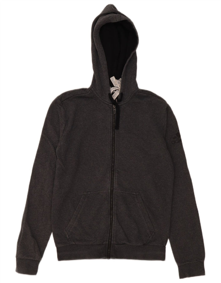 Adidas Mens Zip Hoodie Sweater Small Grey Cotton