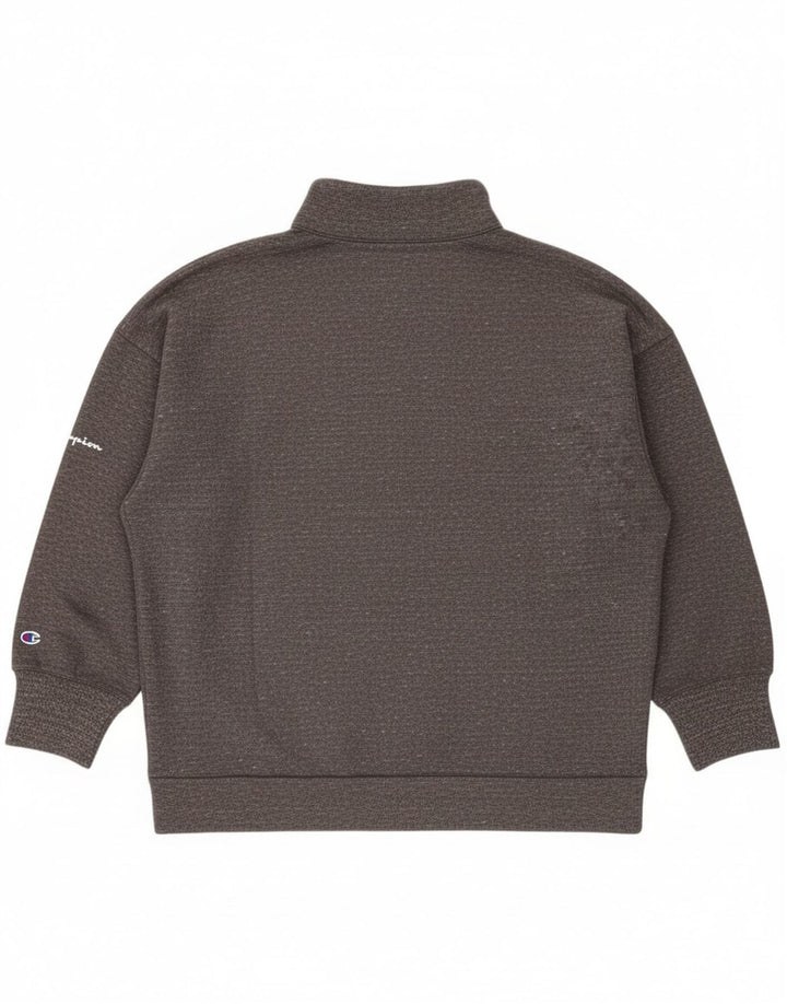 Champion Womens Oversized Tracksuit Top Jacket UK 14 Medium Grey Flecked