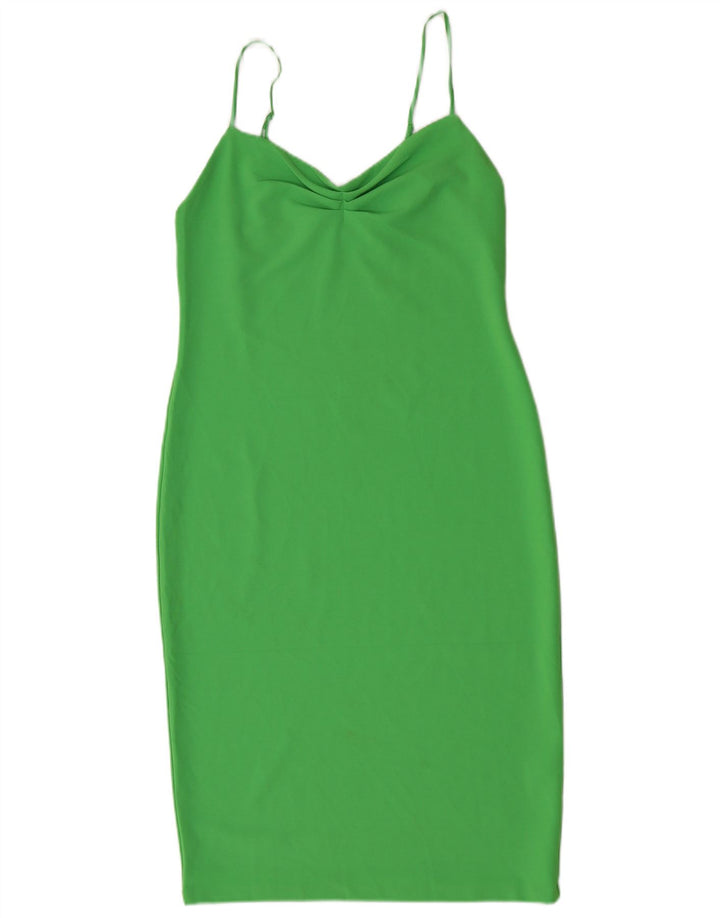 Zara Womens Sleeveless Bodycon Dress UK 12 Medium Green Polyester