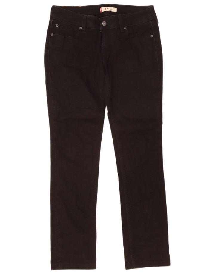 Levi's Womens 571 Slim Jeans W32 L30 Black Cotton