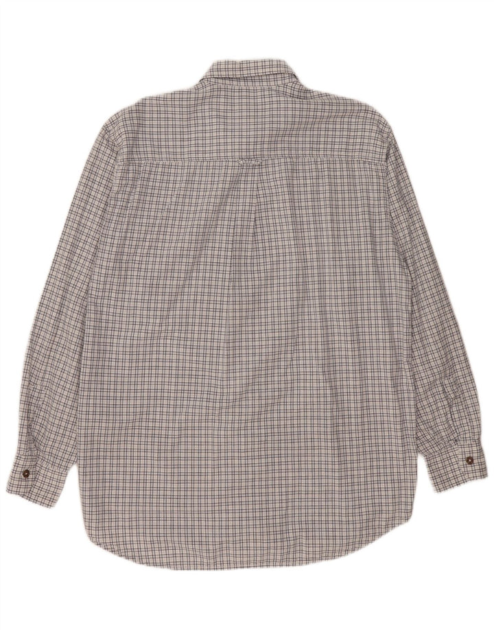 Carrera Mens Shirt Size 43/44 XL White Check Cotton