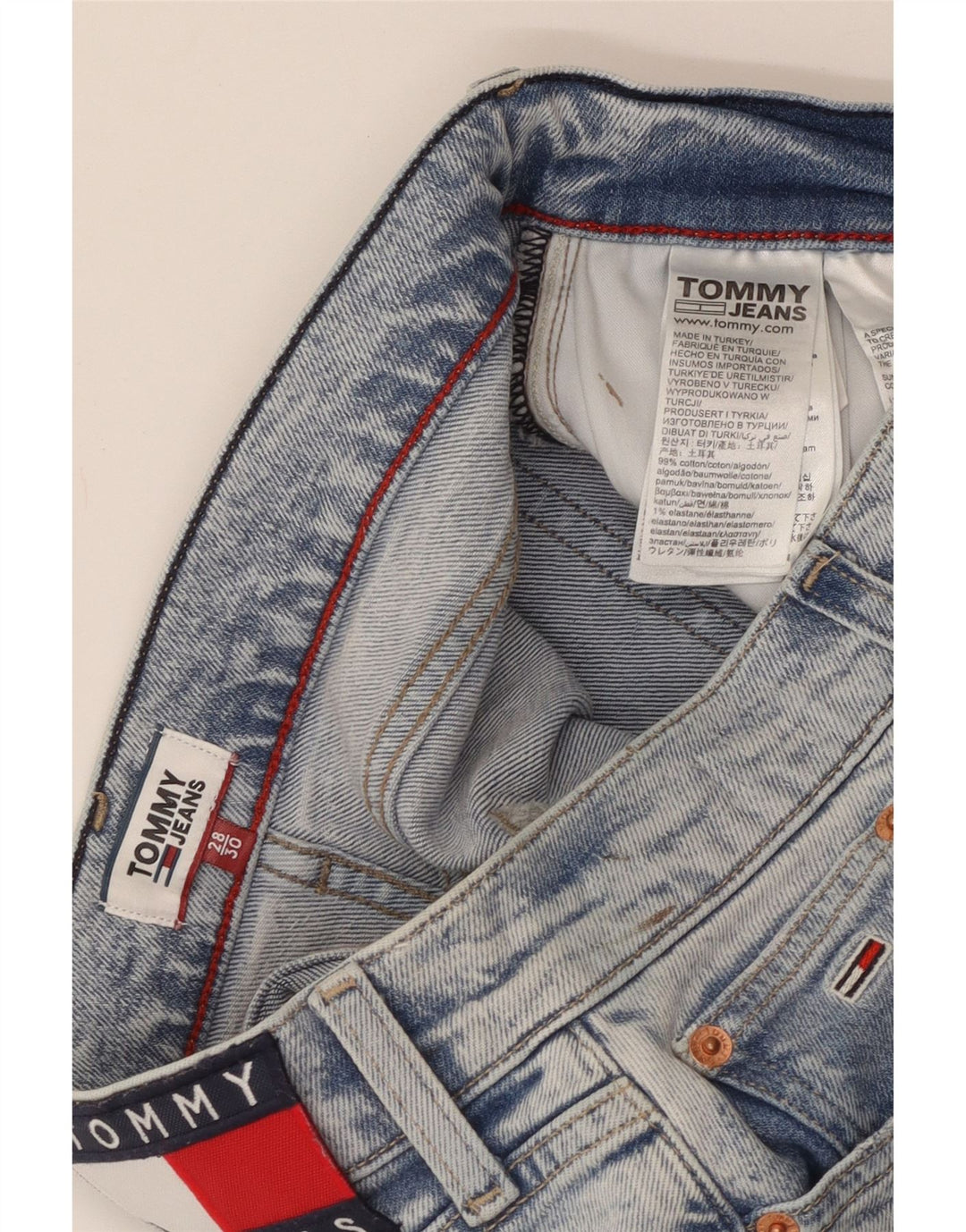 TOMMY HILFIGER Womens Straight Jeans W28 L26 Blue Cotton