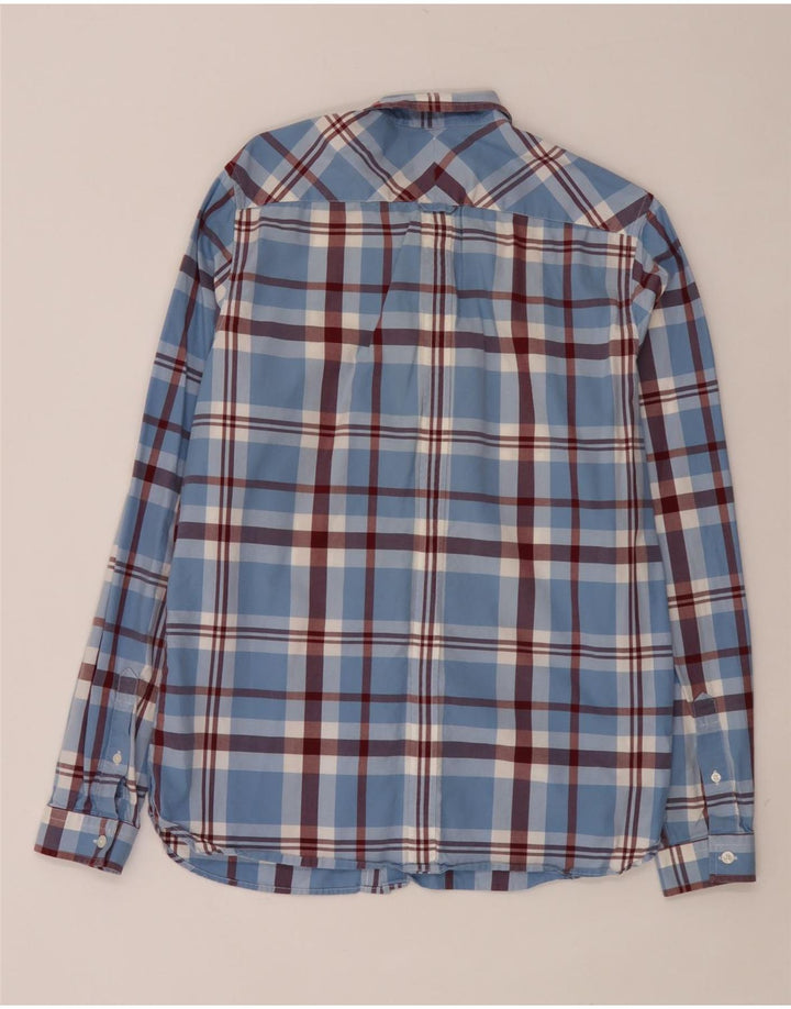 Fred Perry Mens Shirt Medium Blue Check Cotton
