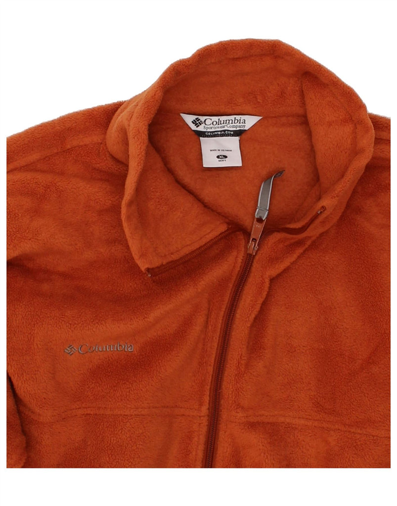 COLUMBIA Mens Fleece Jacket UK 42 XL Orange Polyester Vintage Columbia and Second-Hand Columbia from Messina Hembry 