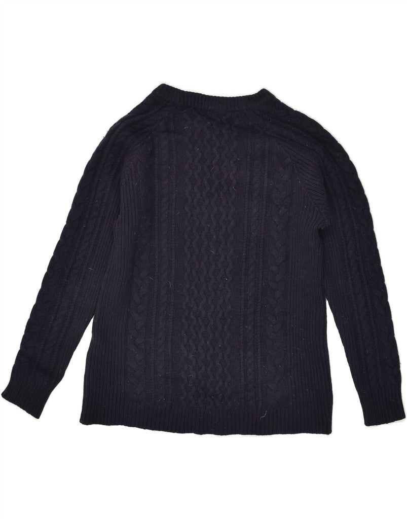 LEVI'S Womens Crew Neck Jumper Sweater UK 14 Medium Navy Blue Wool | Vintage Levi's | Thrift | Second-Hand Levi's | Used Clothing | Messina Hembry 