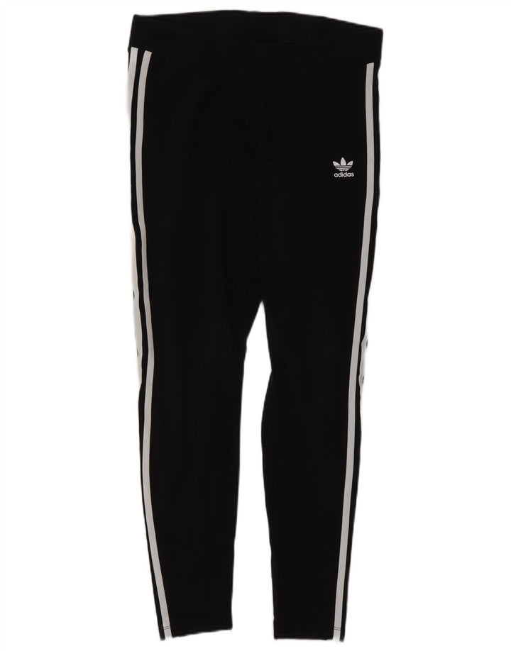 Adidas Womens Leggings UK 14 Medium Black Cotton