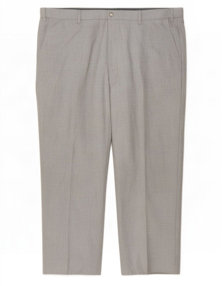 Marks & Spencer Mens Regular Casual Trousers W40 L29 Grey Polyester