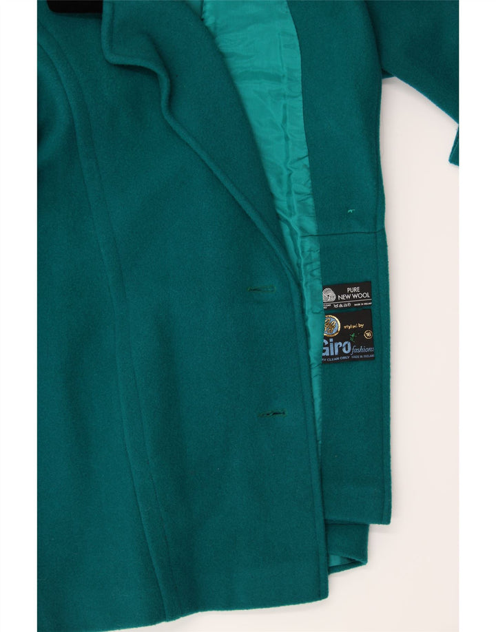 VINTAGE Womens Overcoat UK 16 Large  Turquoise New Wool Vintage Vintage and Second-Hand Vintage from Messina Hembry 