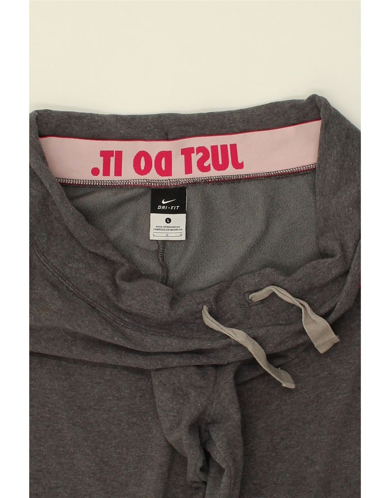 NIKE Womens Tracksuit Trousers Joggers UK 16 Large Grey Cotton | Vintage Nike | Thrift | Second-Hand Nike | Used Clothing | Messina Hembry 