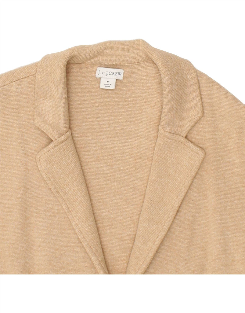 J. CREW Womens 2 Button Knit Blazer Jacket UK 14 Medium Beige Cotton | Vintage J. Crew | Thrift | Second-Hand J. Crew | Used Clothing | Messina Hembry 