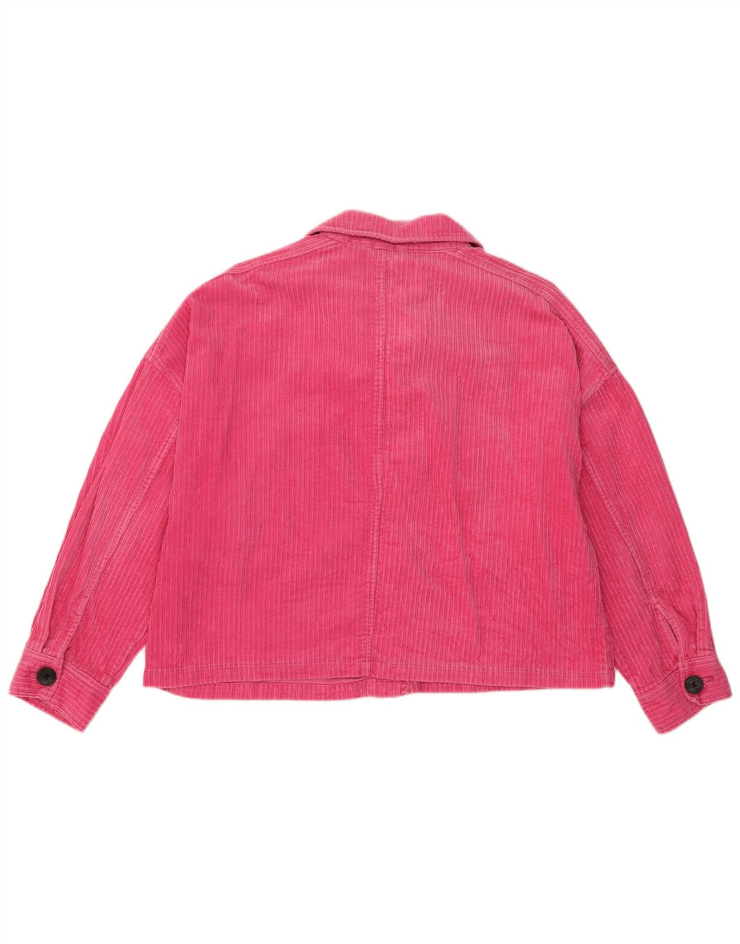 Zara Womens Oversized Corduroy Jacket UK 16 Large Pink Cotton
