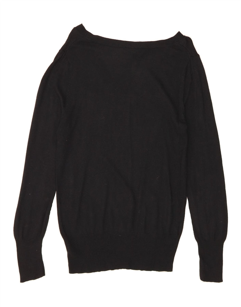 MOSSIMO Womens V-Neck Jumper Sweater UK 16 Large Black Nylon Vintage Mossimo and Second-Hand Mossimo from Messina Hembry 
