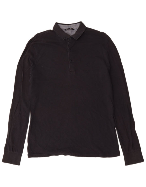 Gas Mens Long Sleeve Polo Shirt XL Navy Blue