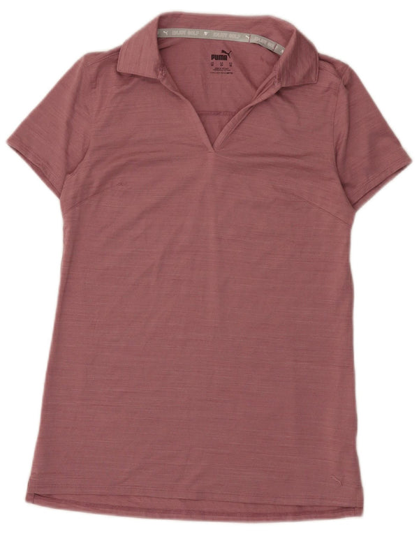 Puma Womens Polo Shirt UK 6 XS Pink Flecked Polyester