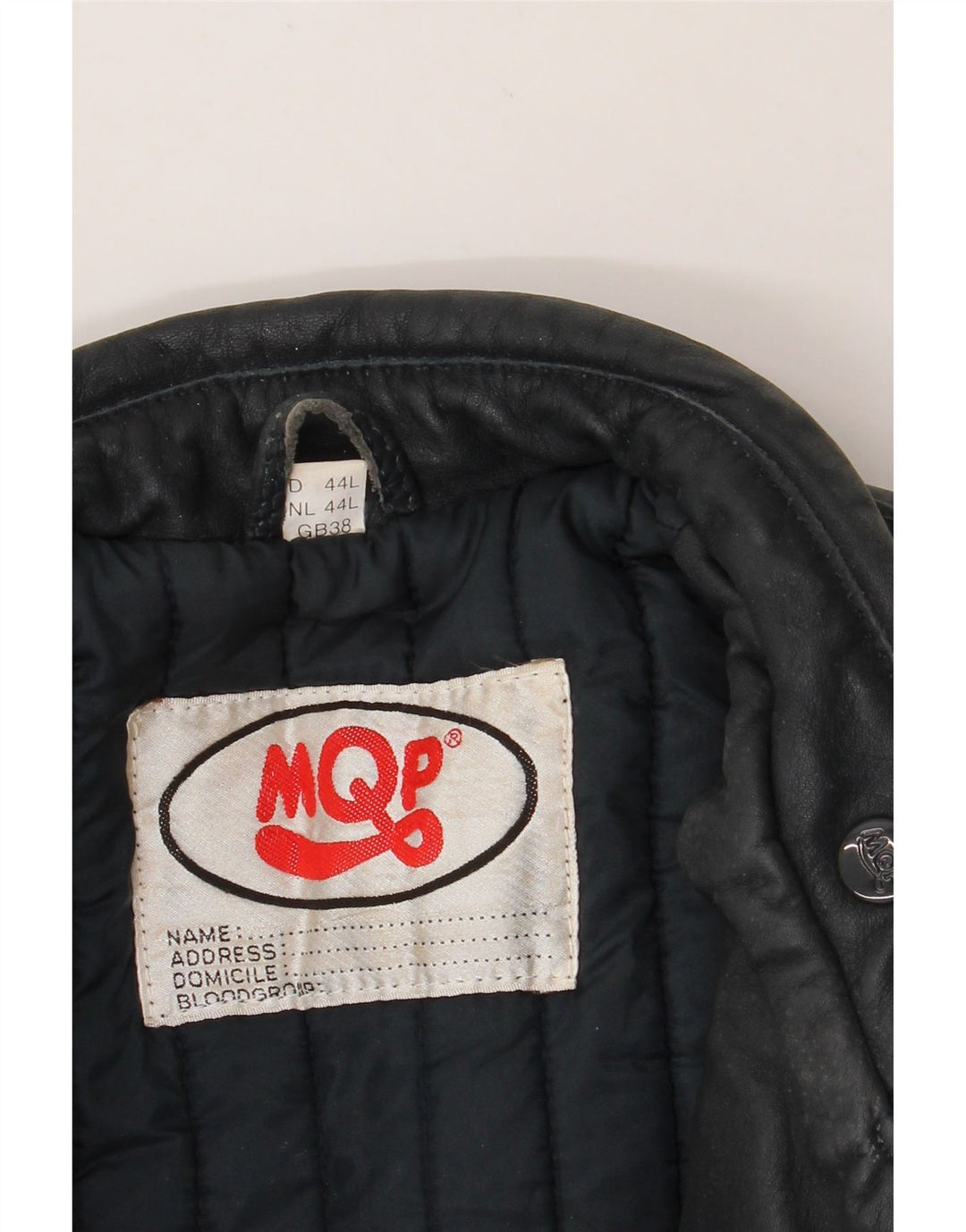 MQP Womens Motorcycle Leather Racer Jacket IT 44 Medium Black Leather Vintage MQP and Second-Hand MQP from Messina Hembry 