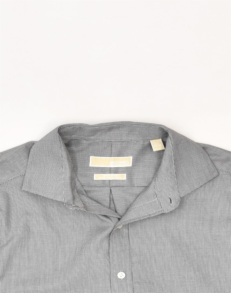 MICHAEL KORS Mens NON - IRON Shirt Size 16 1/2 Large Grey Check | Vintage Michael Kors | Thrift | Second-Hand Michael Kors | Used Clothing | Messina Hembry 