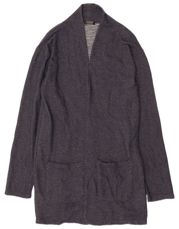 Zara Mens Cardigan Sweater XL Navy Blue Polyester