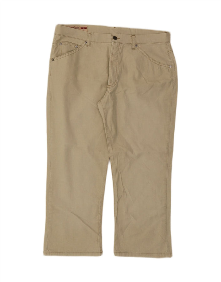 MARLBORO CLASSICS Womens Regular Fit Capri Trousers W33 L22 Green Cotton