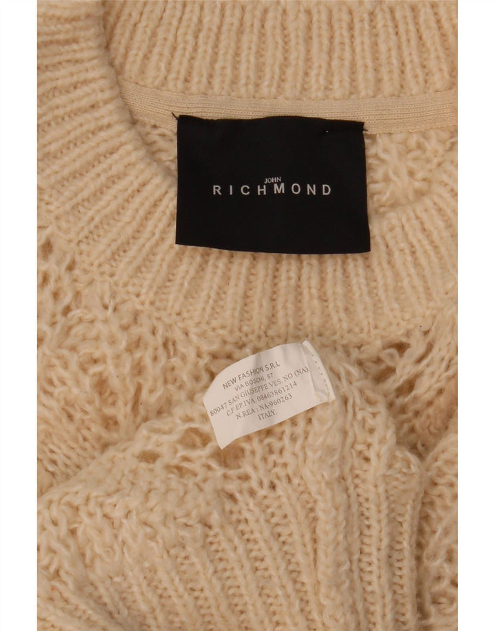Richmond Womens Crew Neck Jumper Sweater UK 16 Large Beige