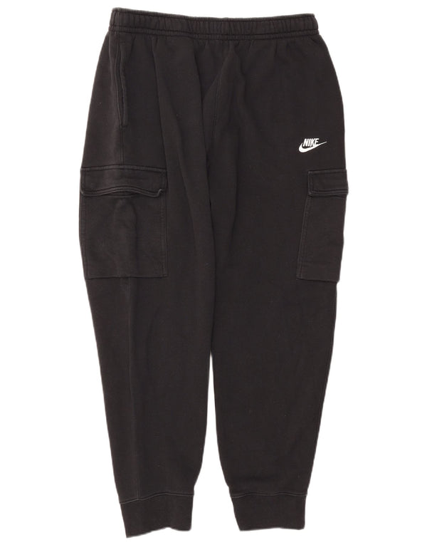 NIKE Mens Cargo Tracksuit Trousers Joggers Large  Black Cotton