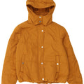 Marks & Spencer Womens Hooded Padded Jacket UK 12 Medium Yellow Polyester