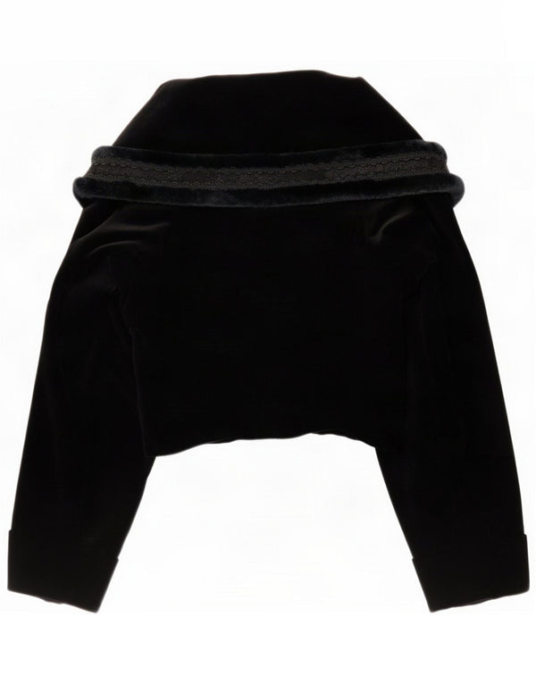 Vintage Womens Crop Bolero Jacket UK 8 Small Black