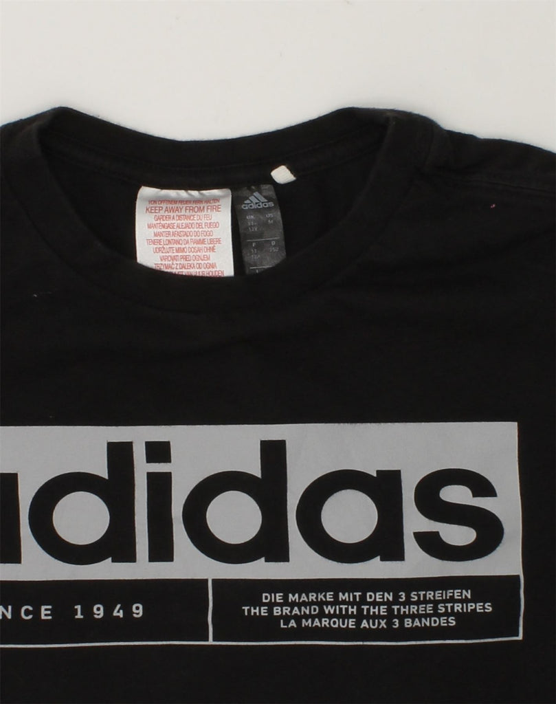 ADIDAS Boys Graphic T-Shirt Top 11-12 Years Black Cotton | Vintage Adidas | Thrift | Second-Hand Adidas | Used Clothing | Messina Hembry 