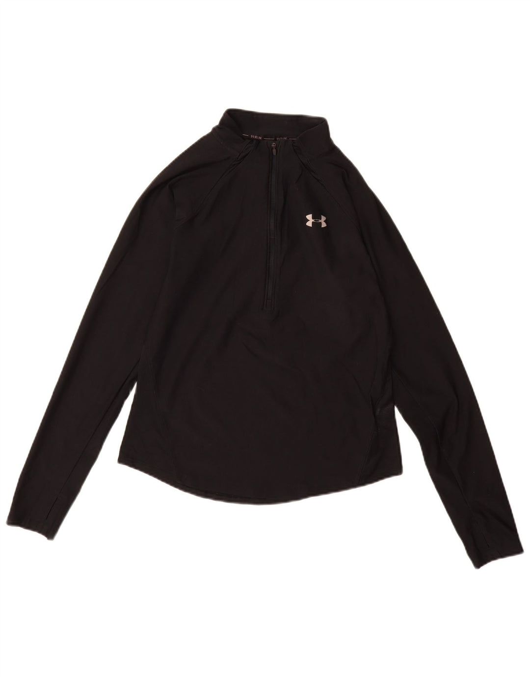 Under Armour Womens Heat Gear Top Long Sleeve UK 10 Small Black Elastomere