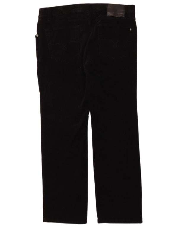 Pierre Cardin Womens Straight Corduroy Trousers W36 L30 Black Cotton