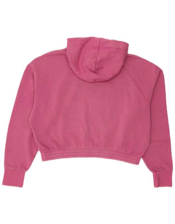 Nike Womens Smiley Graphic Oversized Hoodie Jumper UK 14 Medium Pink Cotton