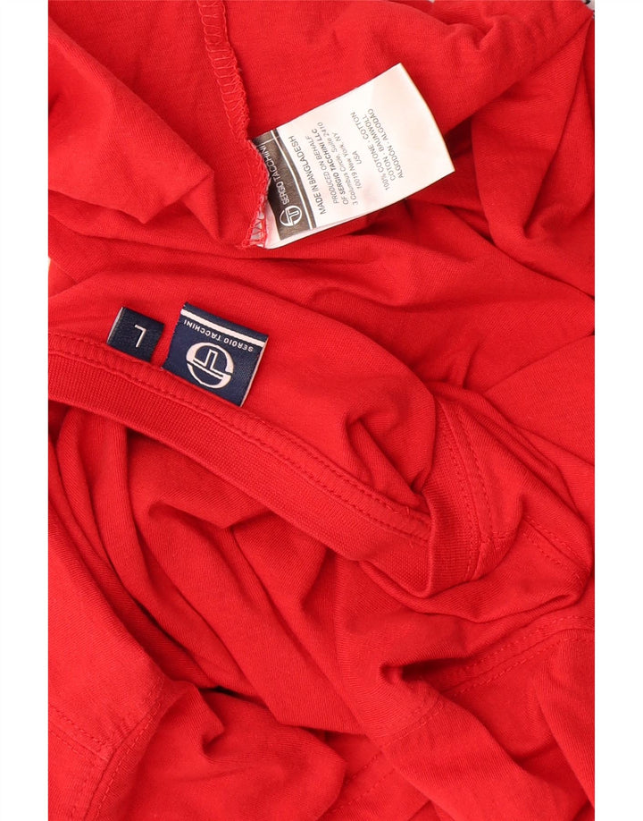 Sergio Tacchini Womens T-Shirt Top UK 16 Large Red Cotton