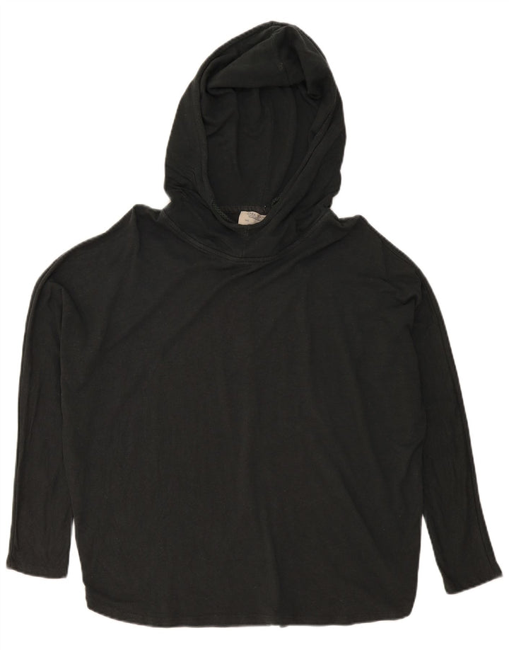 Zara Womens Hooded Oversized Top Long Sleeve UK 10 Small Black