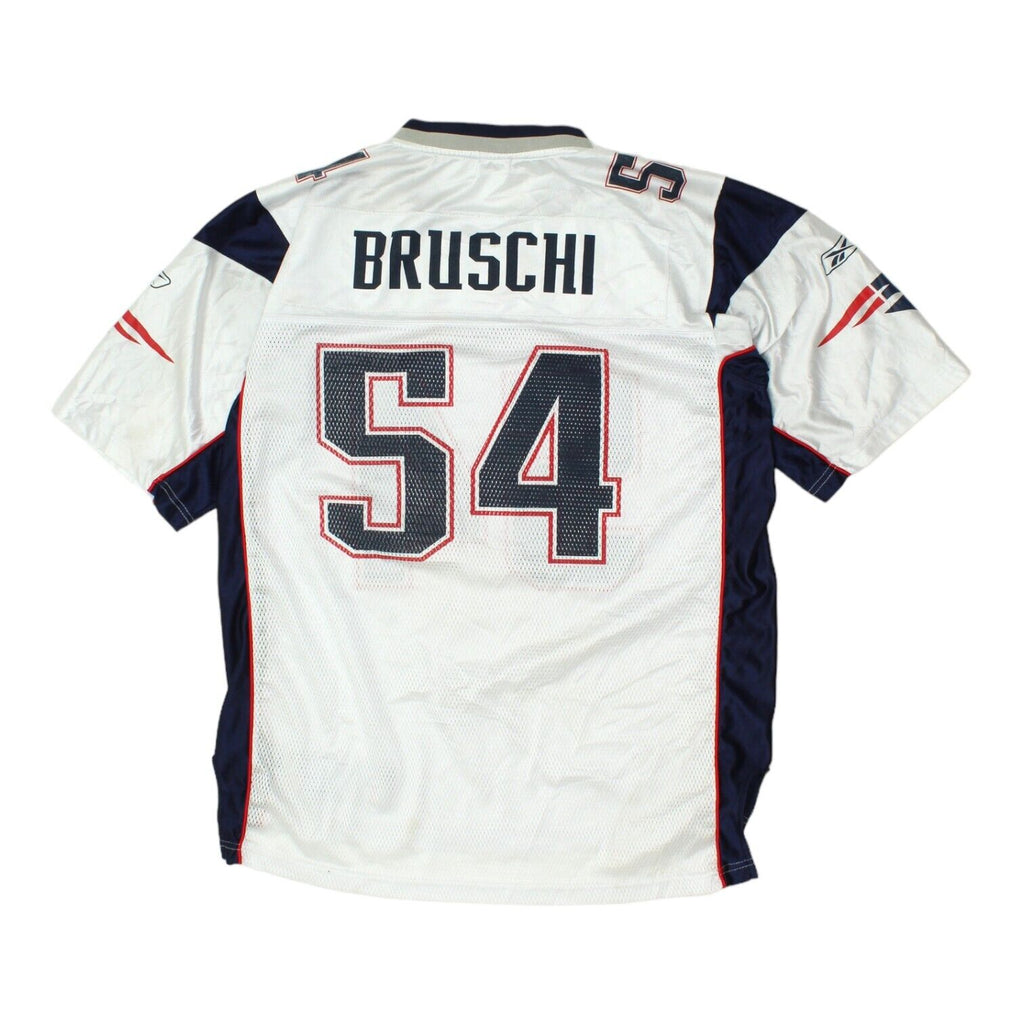 New England Patriots Tedy Bruschi Reebok Mens White Jersey | NFL Sportswear VTG Vintage Messina Hembry and Second-Hand Messina Hembry from Messina Hembry 