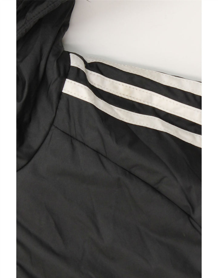 Adidas Boys Hooded Padded Jacket 11-12 Years Black Polyester