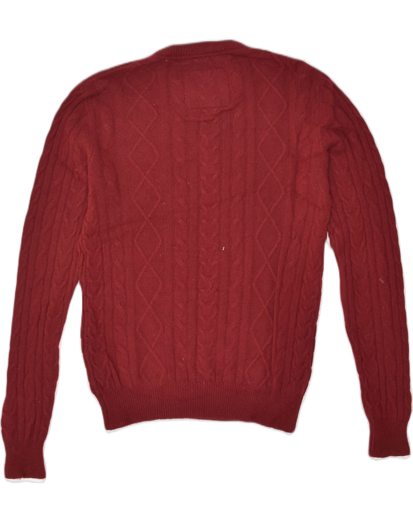 JACK WILLS Mens Crew Neck Jumper Sweater Small Burgundy Wool | Vintage Jack Wills | Thrift | Second-Hand Jack Wills | Used Clothing | Messina Hembry 