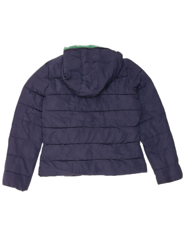 Zara Womens Trafaluc Hooded Padded Jacket UK 16 Large Navy Blue