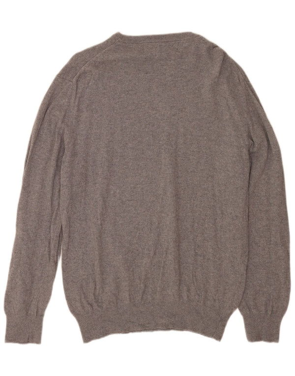 MC2 SAINT BARTH Mens Graphic Crew Neck Jumper Sweater 2XL Grey Merino Wool