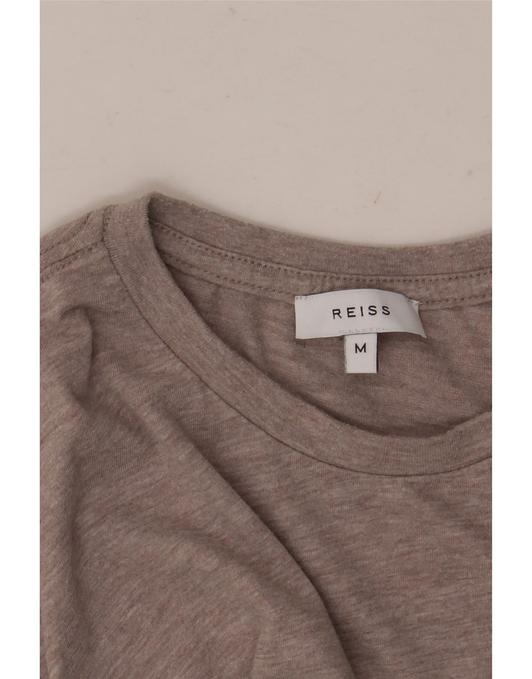 Reiss Mens T-Shirt Top Medium Brown Flecked