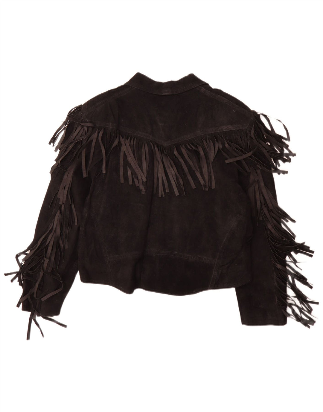 Vintage Womens Suede Jacket IT 50 XL Black Leather Cowboy
