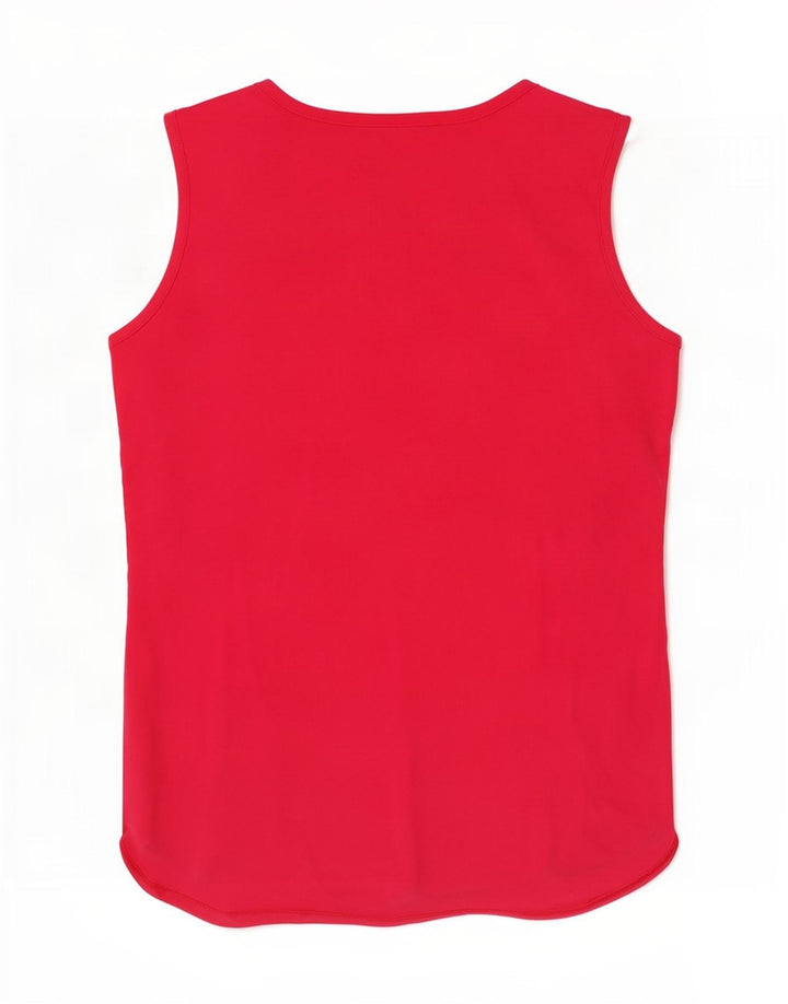 Guess Womens Graphic Vest Top UK 14 Medium Pink Colourblock Cotton