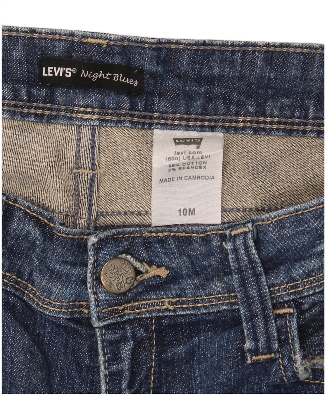Levi's Womens Distressed Straight Jeans US 10 Large W32 L32 Blue Cotton
