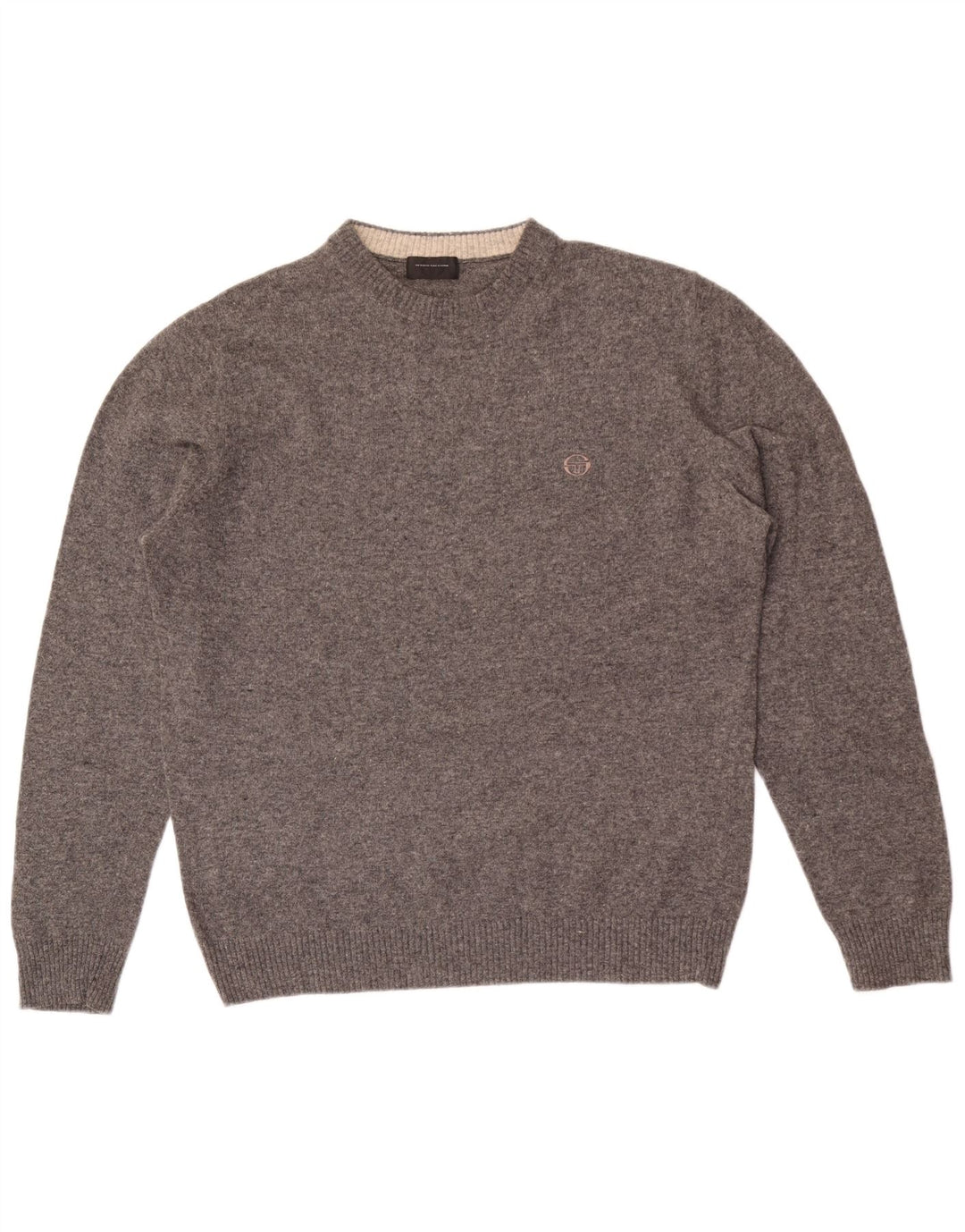 Sergio Tacchini Mens Crew Neck Jumper Sweater Large Grey Flecked Wool