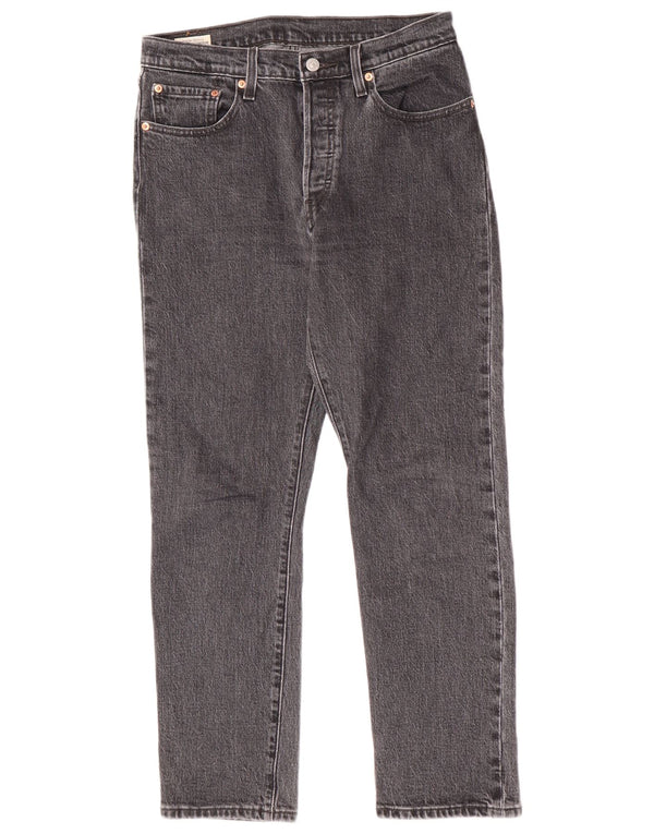 Levi's Womens 501 Straight Jeans W28 L28 Grey Cotton