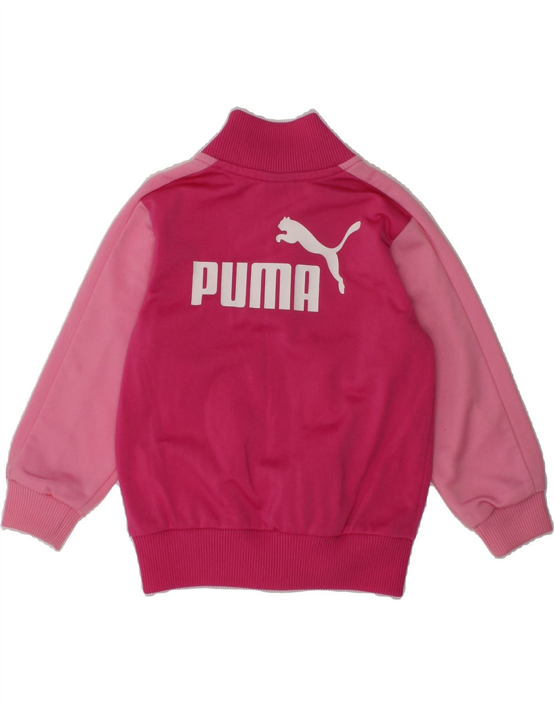 PUMA Baby Boys Graphic Tracksuit Top Jacket 9-12 Months Pink Colourblock | Vintage Puma | Thrift | Second-Hand Puma | Used Clothing | Messina Hembry 