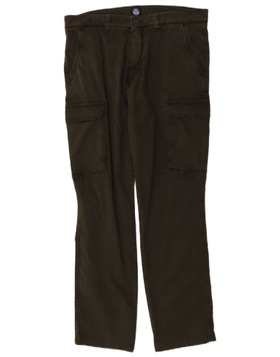 North Sails Mens Straight Cargo Trousers W34 L31 Green Cotton