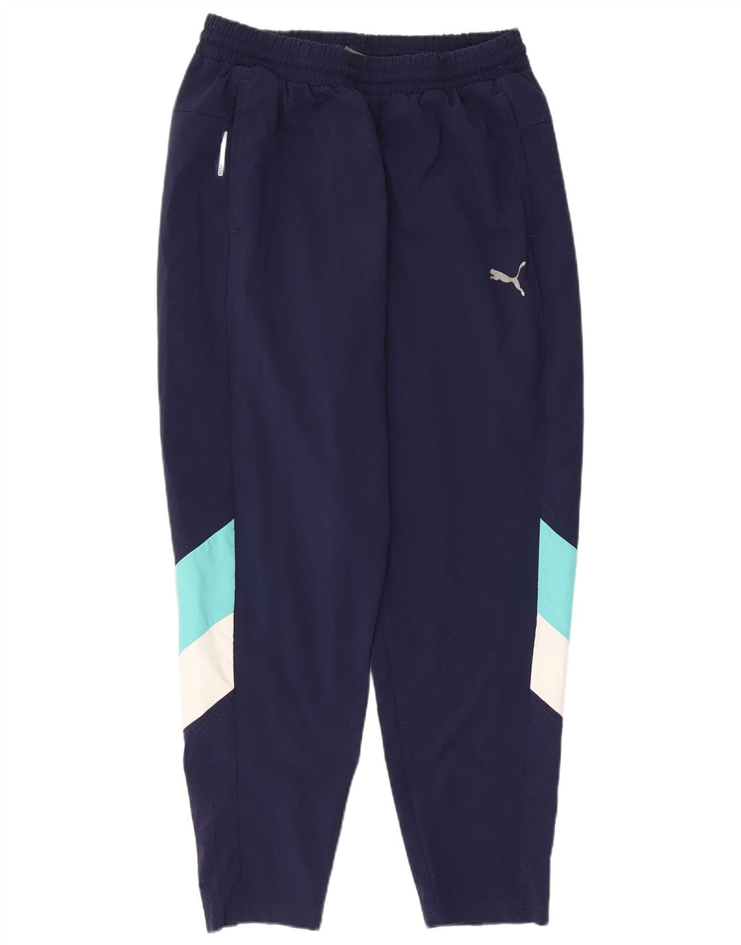 Puma Mens Tracksuit Trousers Large Navy Blue Colourblock Polyester