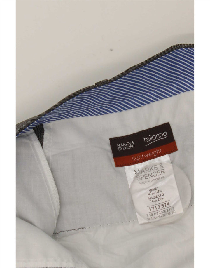 Marks & Spencer Mens Straight Suit Trousers W38 L29 Grey Polyester