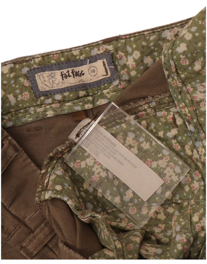 FAT FACE Womens Low Waist Chino Trousers UK 10 Small W32 L31 Brown