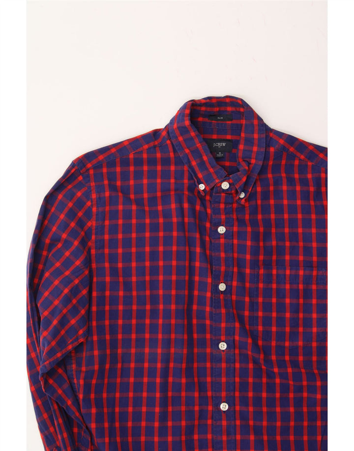 J. CREW Mens Slim Shirt Medium Navy Blue Check Cotton Vintage J. Crew and Second-Hand J. Crew from Messina Hembry 